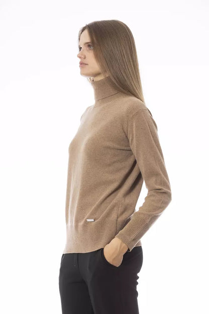 Pull en laine beige