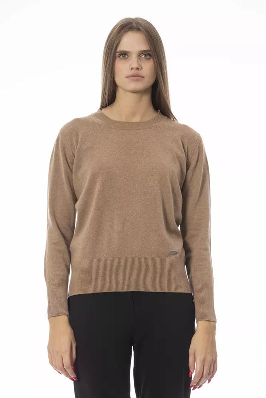 Pull en laine beige