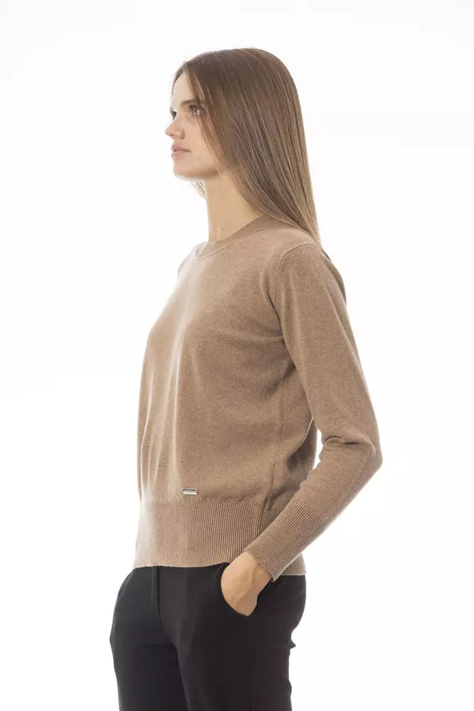 Pull en laine beige