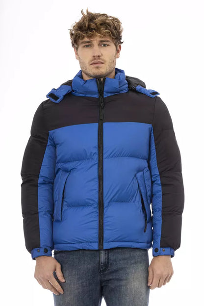 Blue Nylon Men Jacket