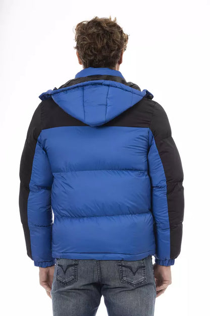 Blue Nylon Men Jacket