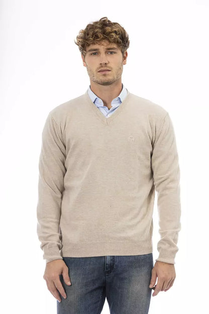 Pull en laine beige