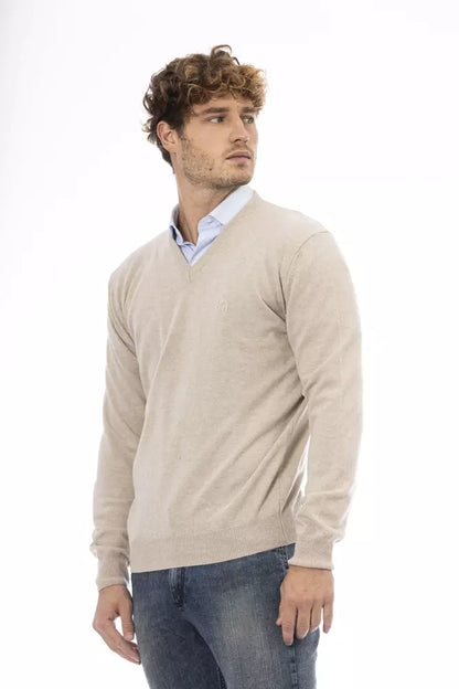 Pull en laine beige