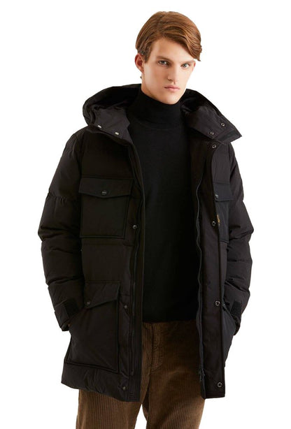 Elegant Water-Resistant Parka with Detachable Hood