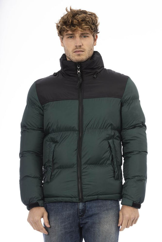 Green Nylon Men Jacket