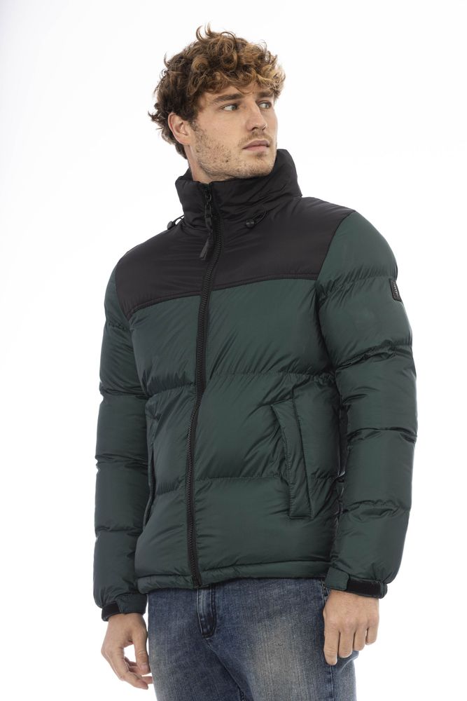 Green Nylon Men Jacket