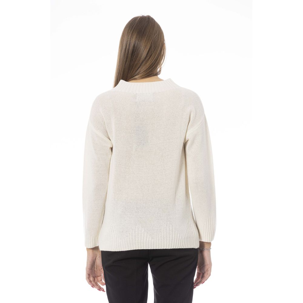 Pull en laine beige