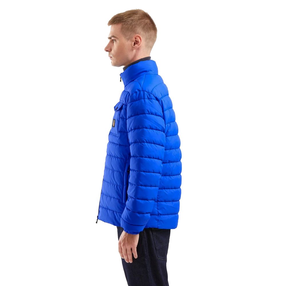 Men's Padded Nylon Winter Jacket - Light Blue