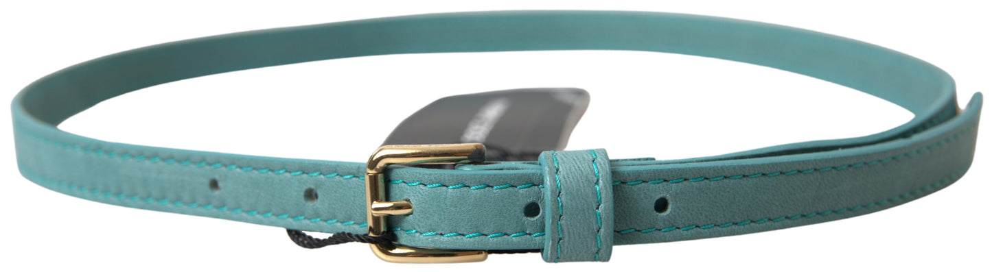 Aquamarine Elegance Leather Belt