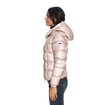 Chic Pink Down Jacket with Zipper Closure