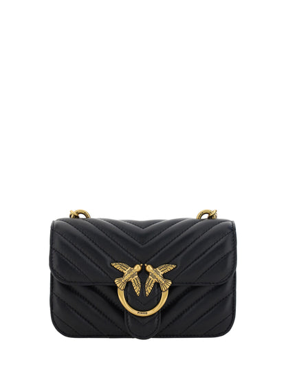 Bolso de hombro mini Love Bell de cuero negro