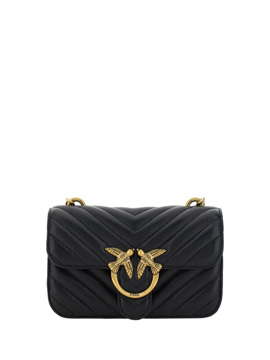 Bolso de hombro mini Love Bell de cuero negro