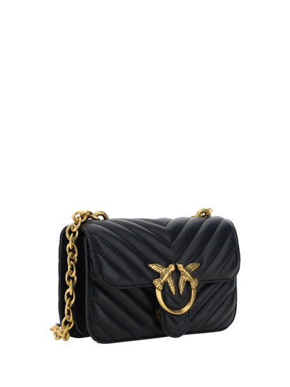 Bolso de hombro mini Love Bell de cuero negro