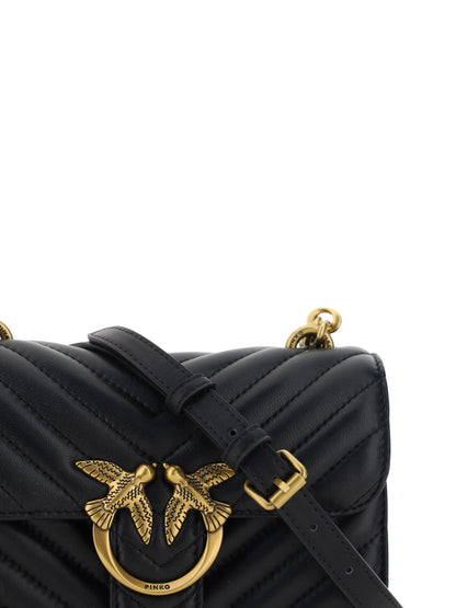 Bolso de hombro mini Love Bell de cuero negro