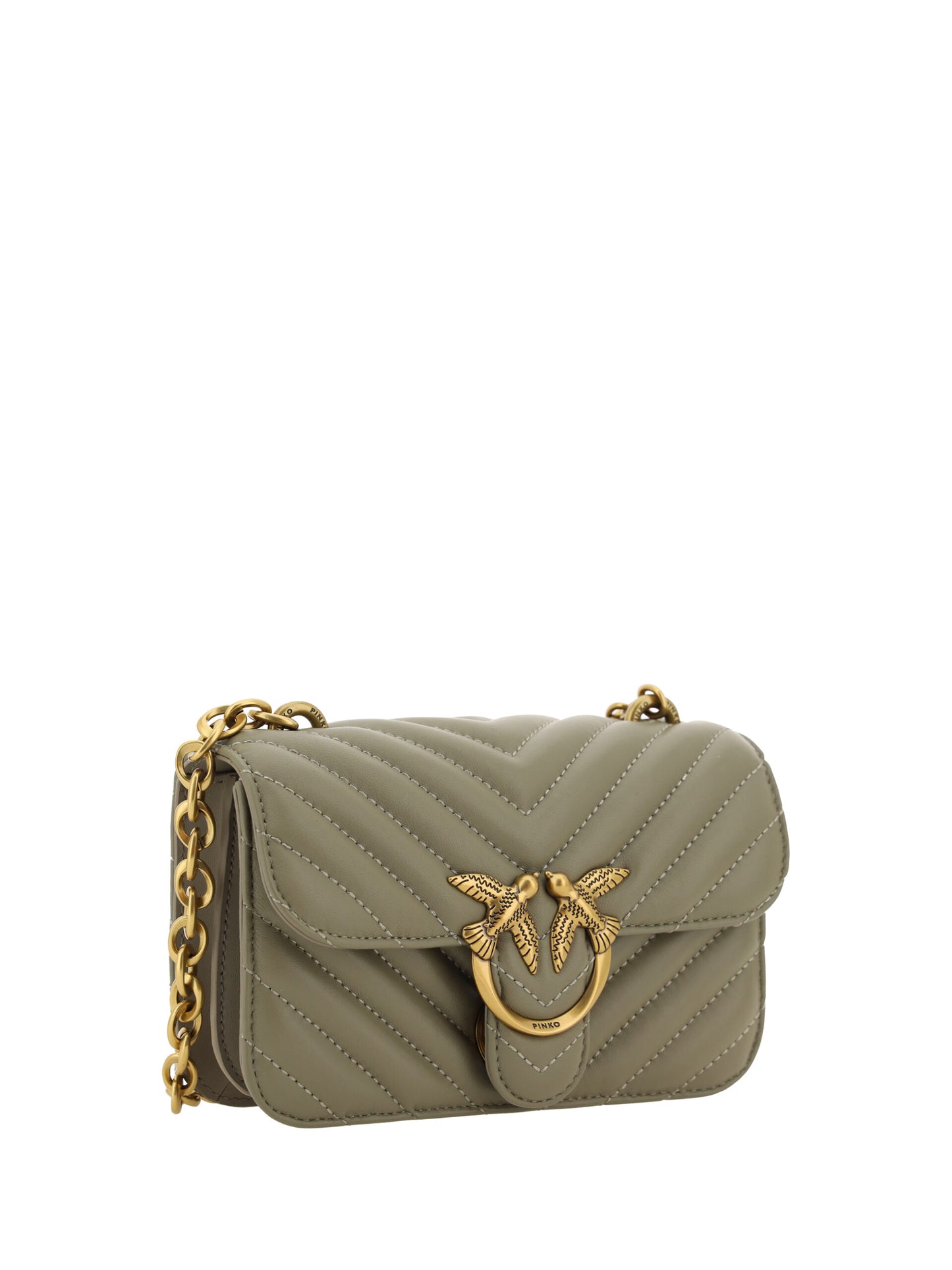 Bolso de hombro mini Love Bell de piel de becerro verde