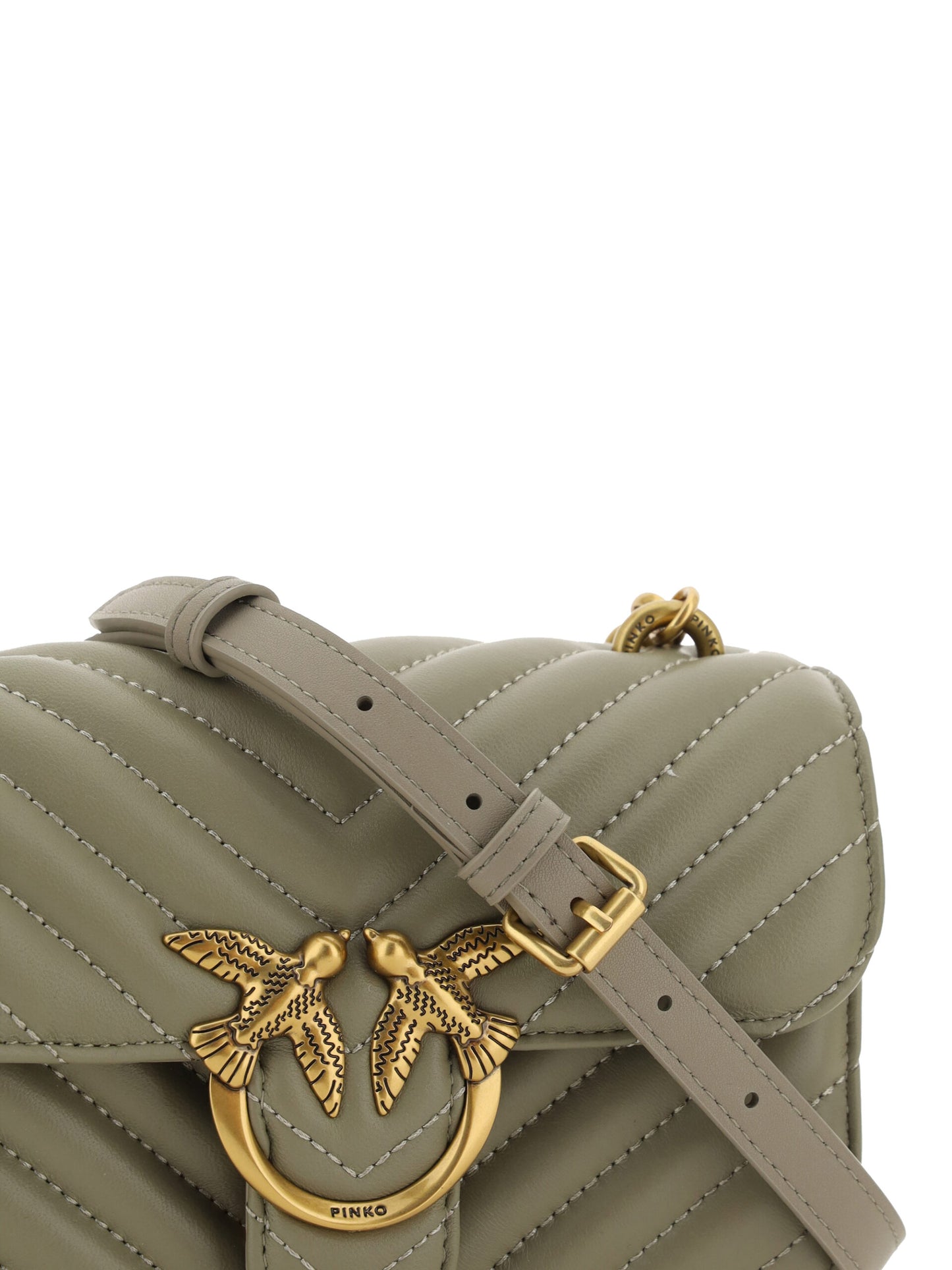 Bolso de hombro mini Love Bell de piel de becerro verde