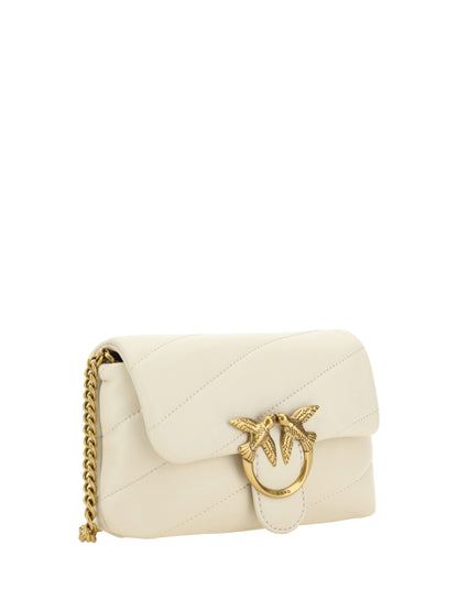 Bolso bandolera Love Baby pequeño en piel de becerro blanco