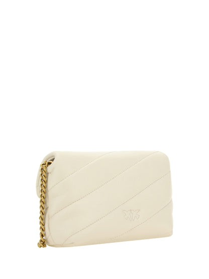 Bolso bandolera Love Baby pequeño en piel de becerro blanco