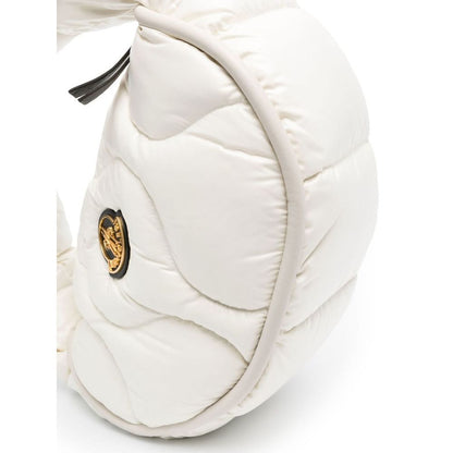 Chic Snowy White Hobo Bag with Luxe Feather Padding