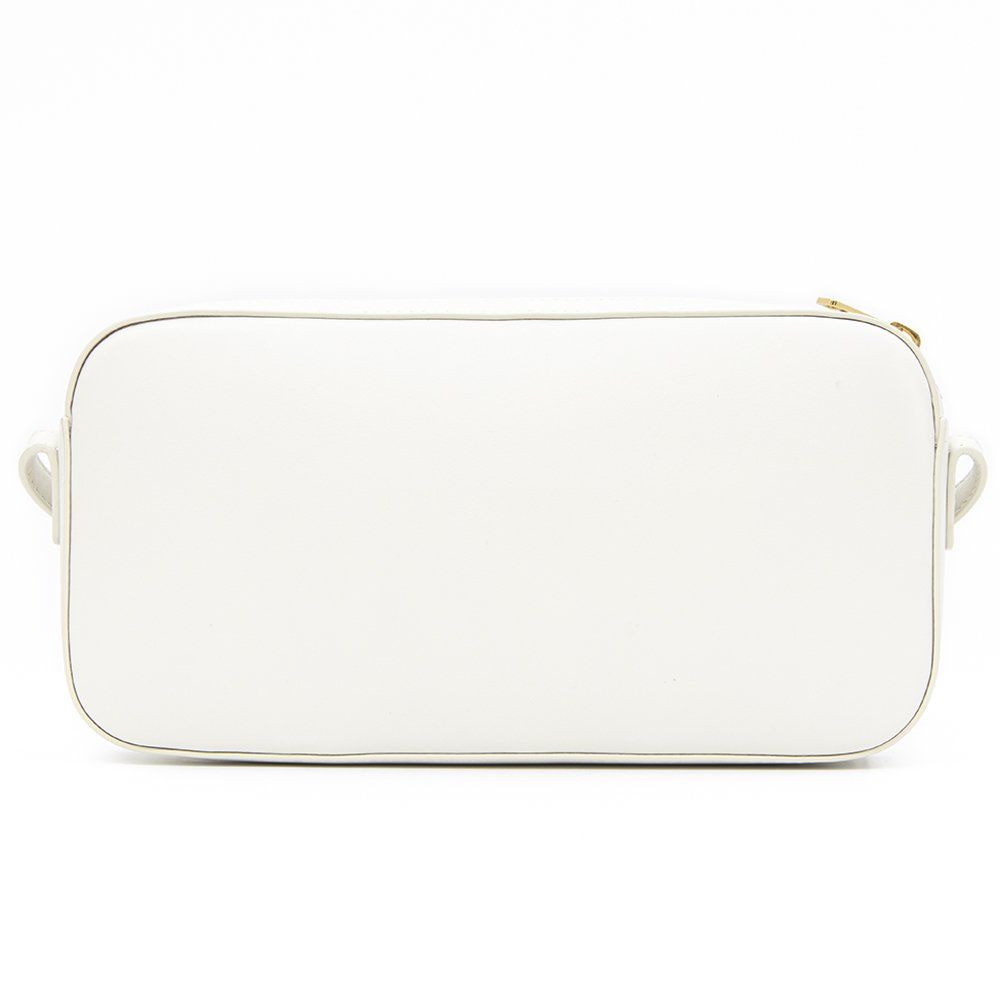 Elegant White Calfskin Leather Shoulder Bag