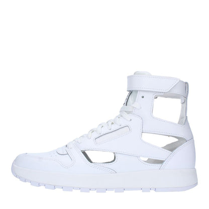 Avant-Garde Tabi Toe White Leather Sneakers