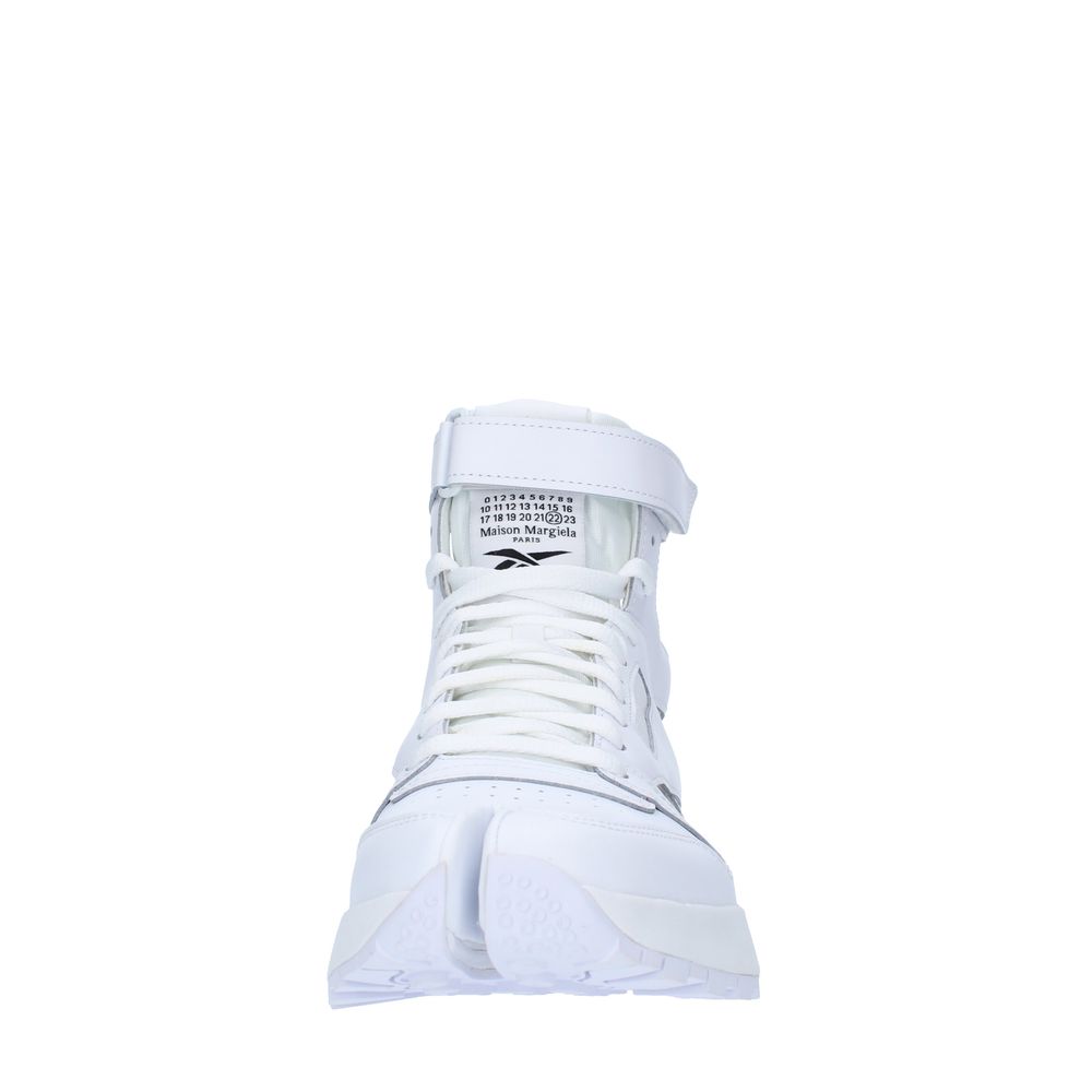 Avant-Garde Tabi Toe White Leather Sneakers