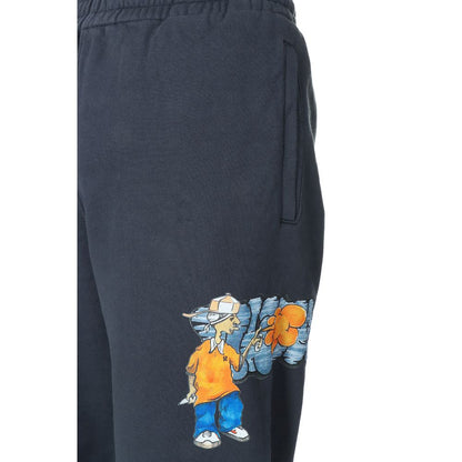 Graffiti Embroidered Cotton Tracksuit Trousers