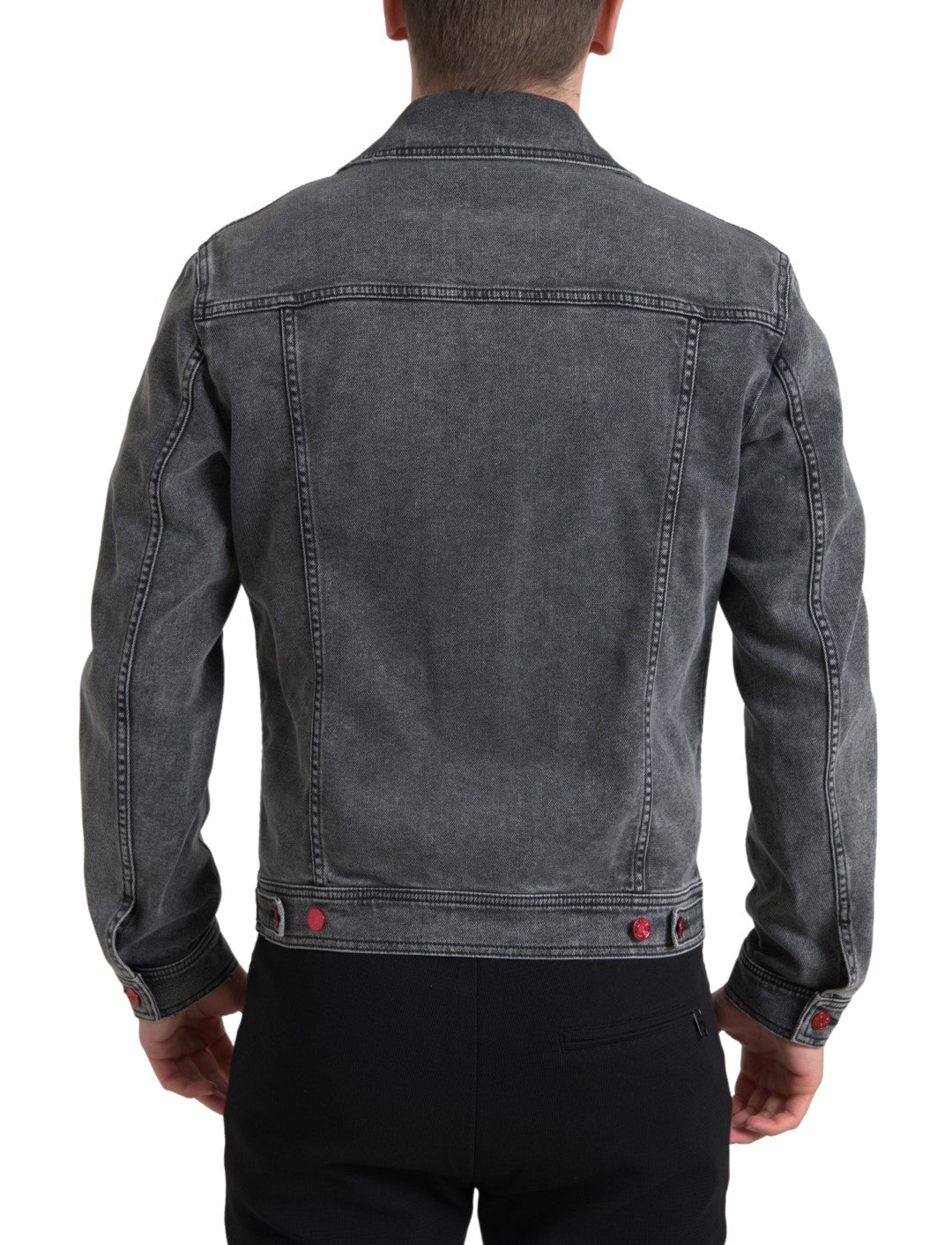 Chaqueta de hombre de denim elástico de algodón lavado gris