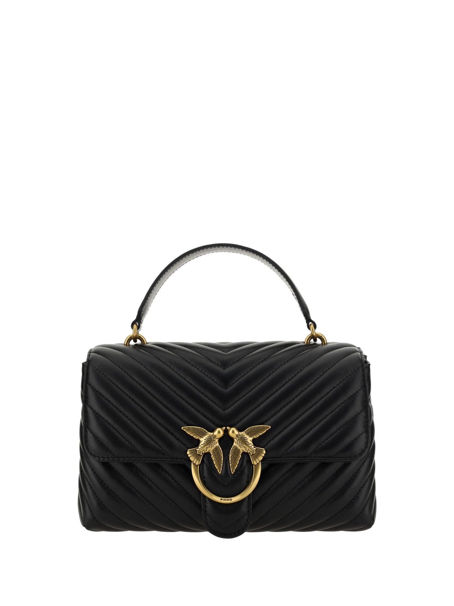 Elegant Black Quilted Calfskin Handbag