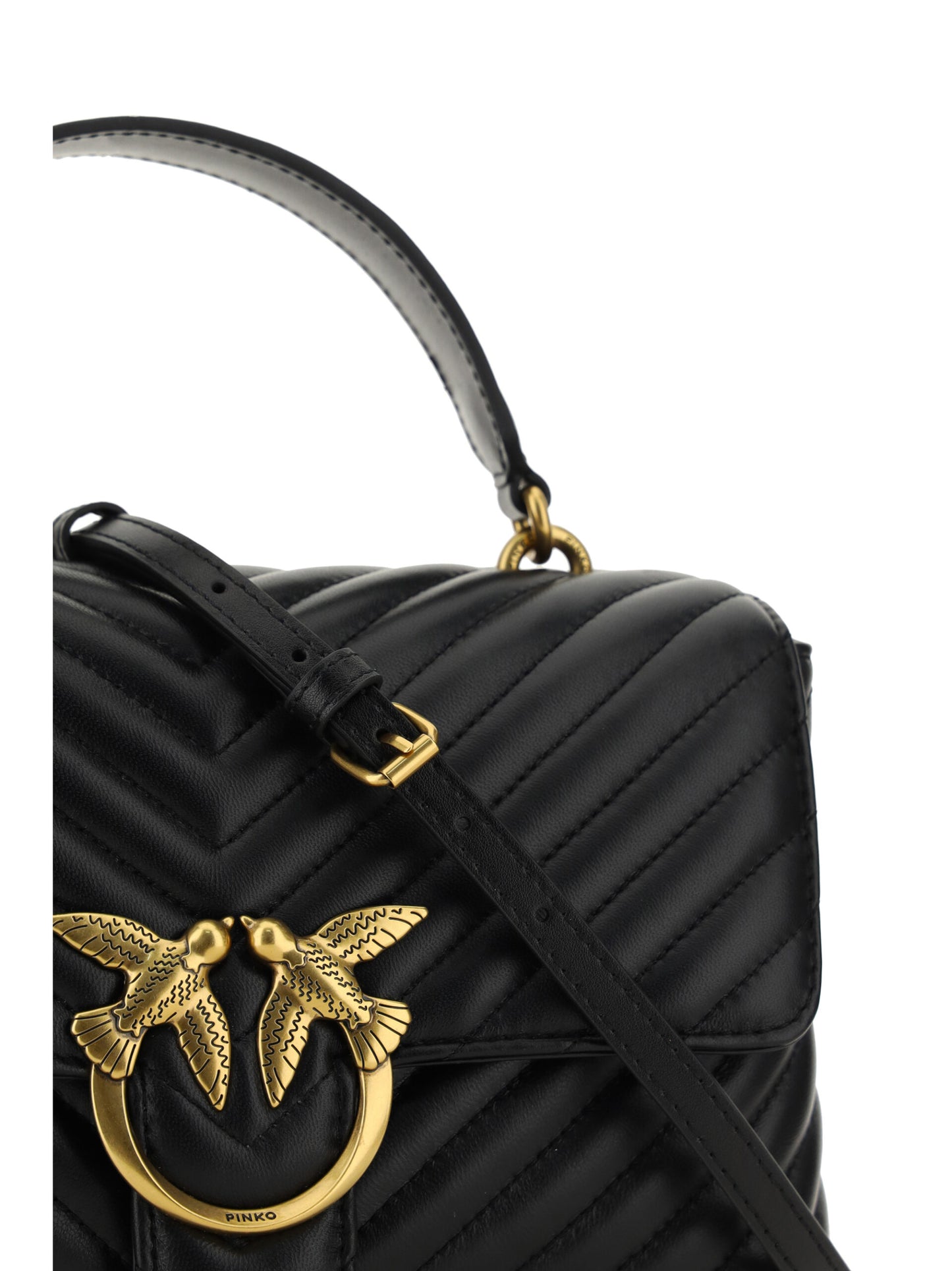 Elegant Black Quilted Calfskin Handbag