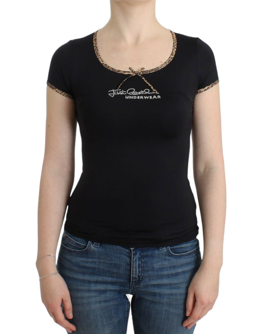 Camiseta superior de nailon negra