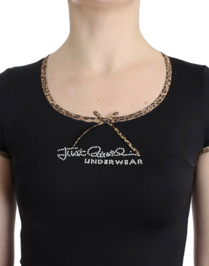 Camiseta superior de nailon negra