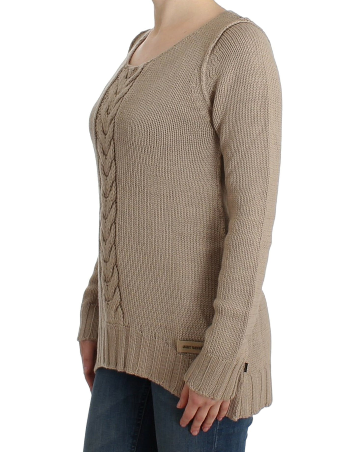 Jersey de lana de punto beige