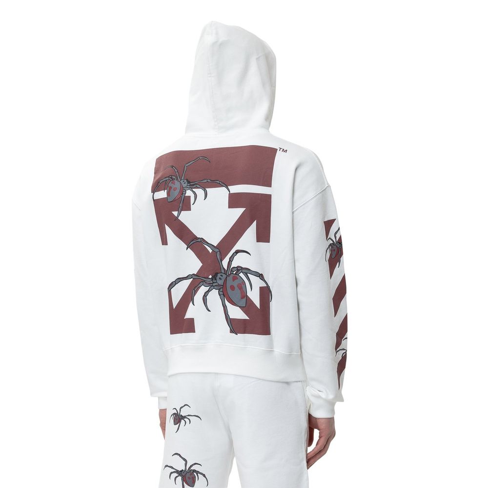 Arachno Oversized Hooded White Sweatshirt