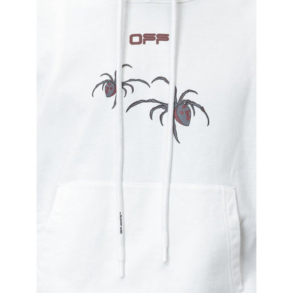 Arachno Oversized Hooded White Sweatshirt