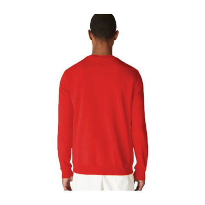 Elegant Unisex Red Cotton Crewneck Sweatshirt