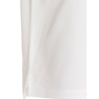 Elegant White Pique Cotton Polo Shirt