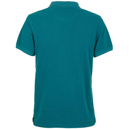 Aqua Green Cotton Polo Shirt with Embroidered Logo