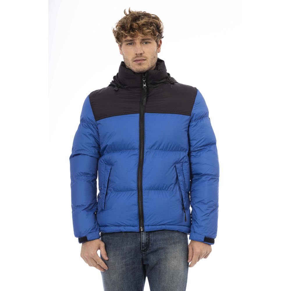 Blue Nylon Men Jacket