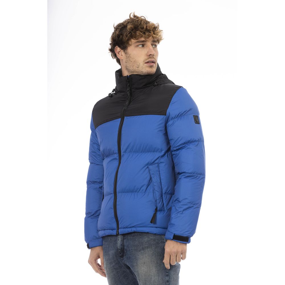 Blue Nylon Men Jacket