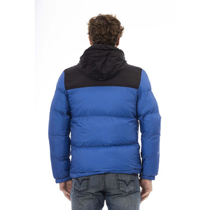 Blue Nylon Men Jacket