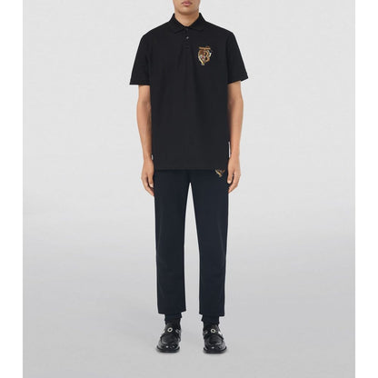 Elegant Black Cotton Polo Shirt