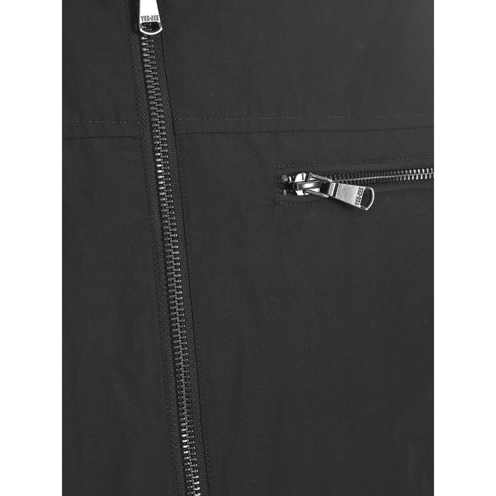 Sleek Black Windbreaker for Modern Men