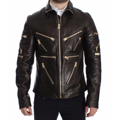 Exclusive Brown Lambskin Leather Jacket