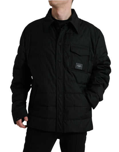 Elegant Black Quilted Down Jacket