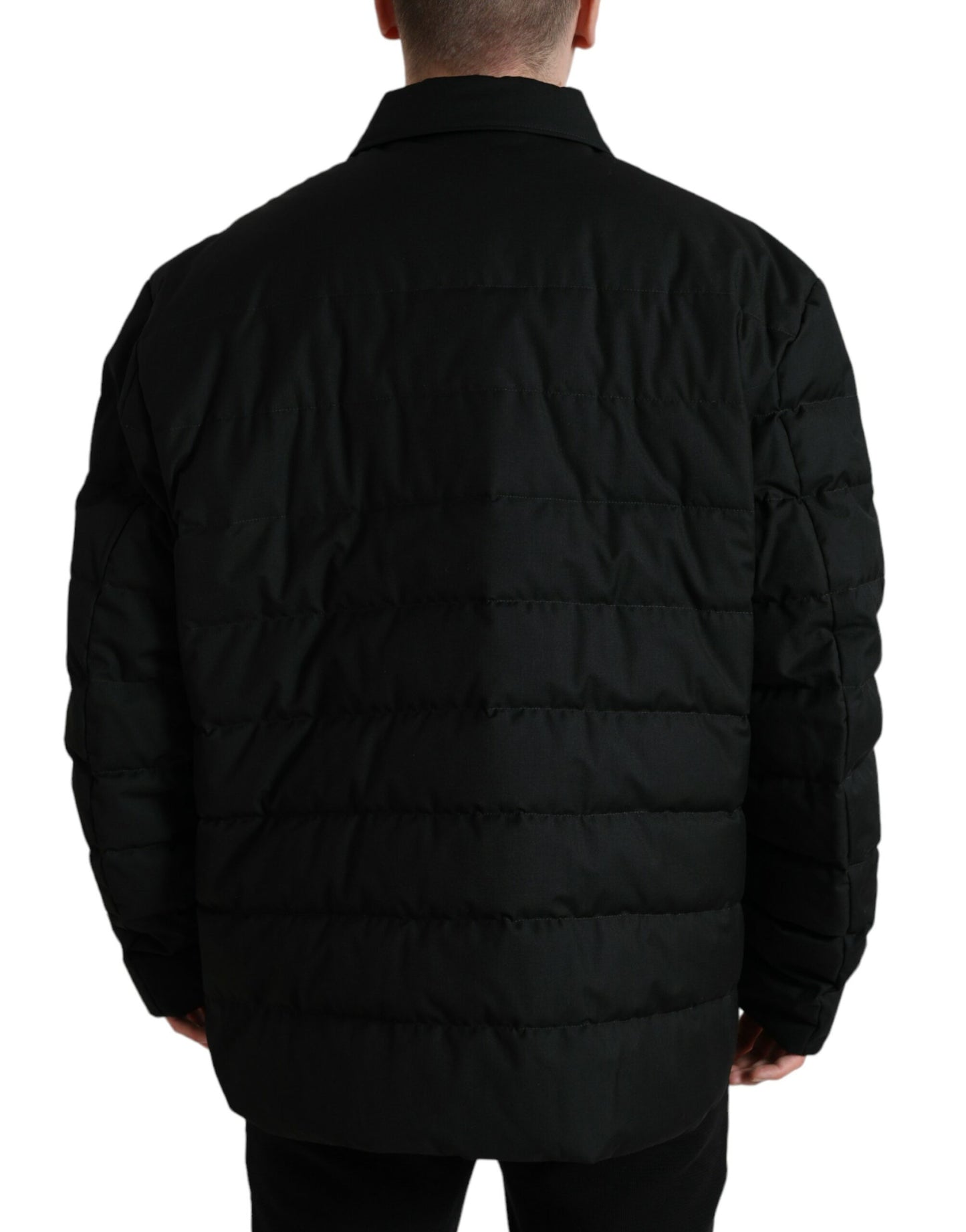 Elegant Black Quilted Down Jacket