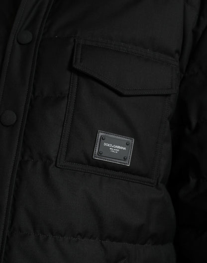 Elegant Black Quilted Down Jacket