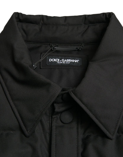 Elegant Black Quilted Down Jacket