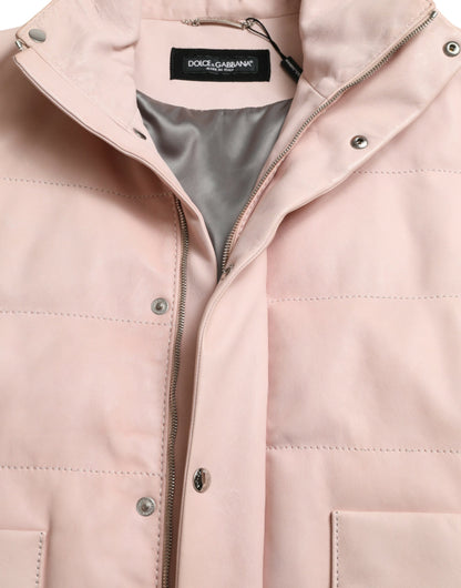 Chic Pink Puffer Jacket with Sleek Design