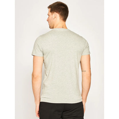 Sleek Gray Crew Neck Logo Tee